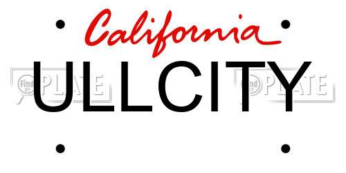 ULLCITY California License Plate