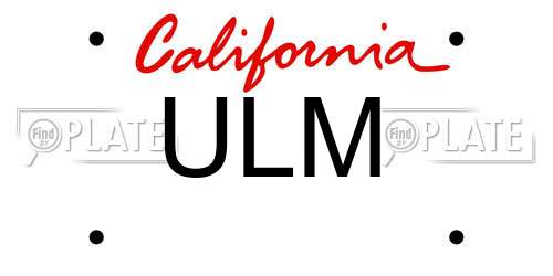ULM California License Plate