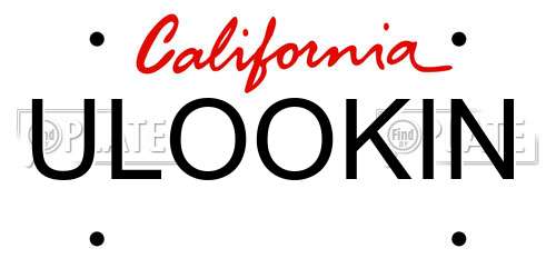 ULOOKIN California License Plate