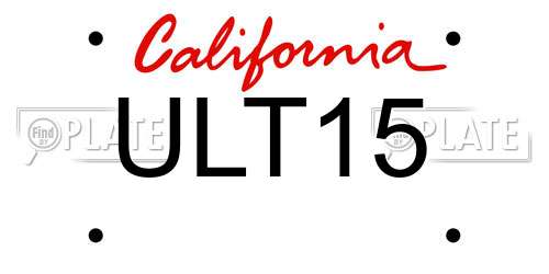 ULT15 California License Plate
