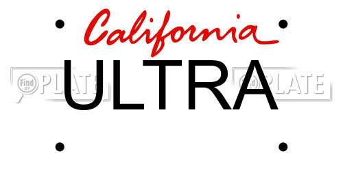 ULTRA California License Plate