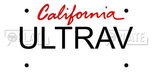 ULTRAV California License Plate