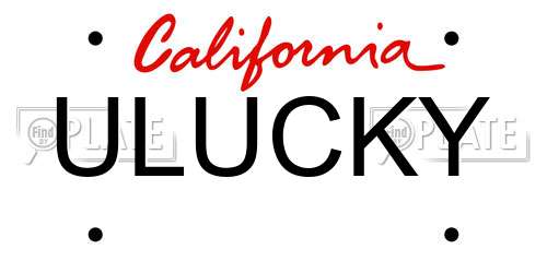 ULUCKY California License Plate