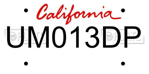 UM013DP California License Plate