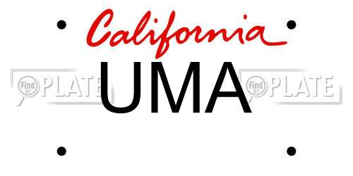 UMA California License Plate