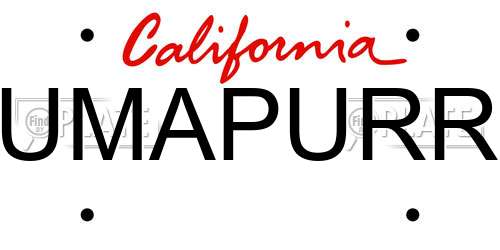 UMAPURR California License Plate