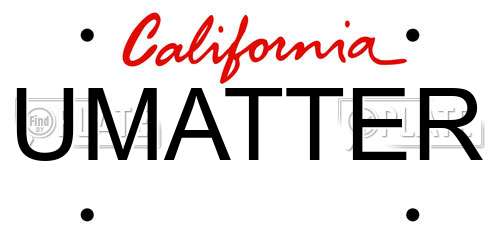UMATTER California License Plate