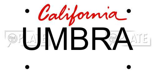 UMBRA California License Plate