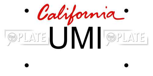 UMI California License Plate
