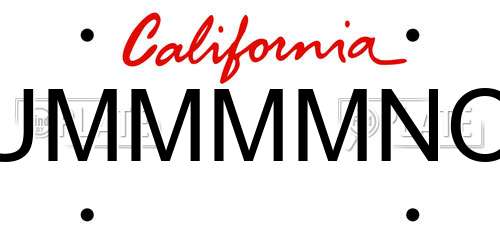 UMMMMNO California License Plate