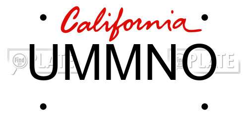 UMMNO California License Plate