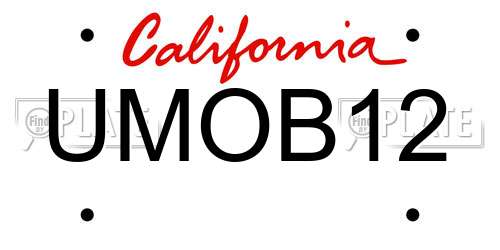 UMOB12 California License Plate