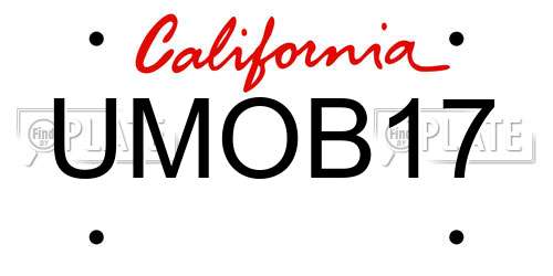 UMOB17 California License Plate