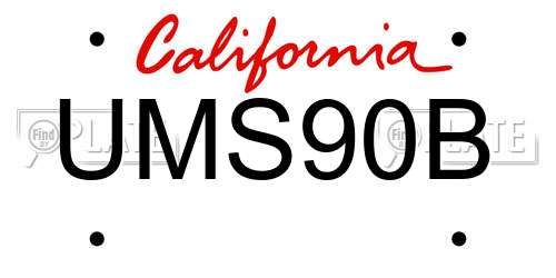 UMS90B California License Plate