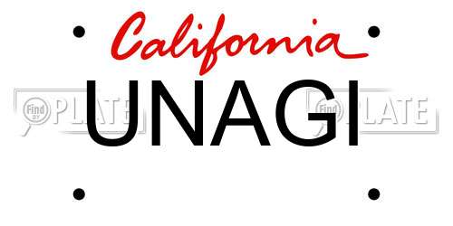 UNAGI California License Plate