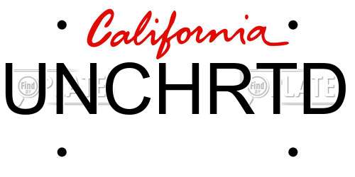 UNCHRTD California License Plate