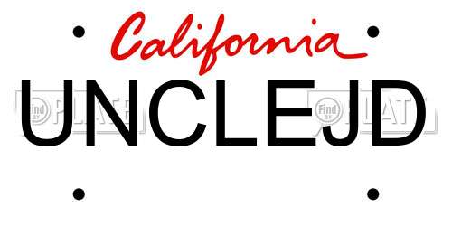 UNCLEJD California License Plate