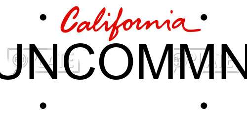 UNCOMMN California License Plate