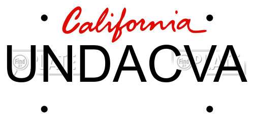 UNDACVA California License Plate