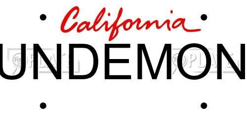 UNDEMON California License Plate