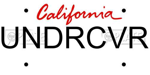UNDRCVR California License Plate