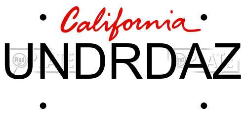 UNDRDAZ California License Plate