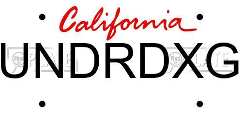 UNDRDXG California License Plate