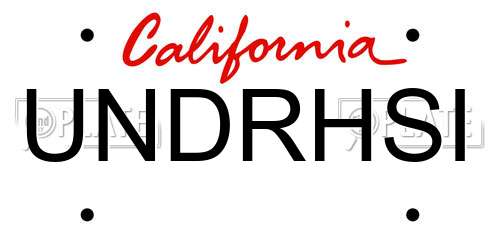 UNDRHSI California License Plate