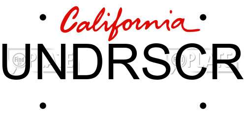 UNDRSCR California License Plate