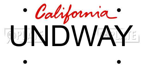 UNDWAY California License Plate