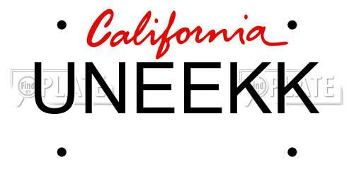 UNEEKK California License Plate