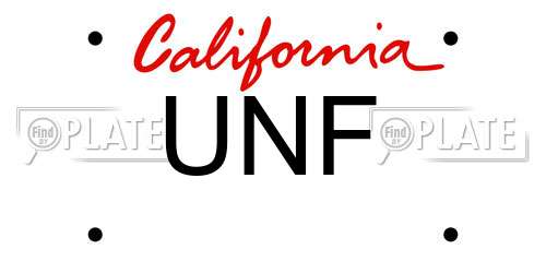 UNF California License Plate