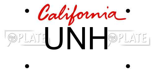 UNH California License Plate