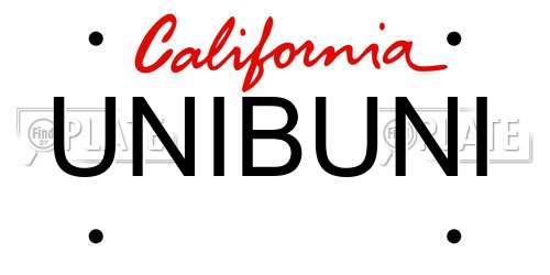 UNIBUNI California License Plate