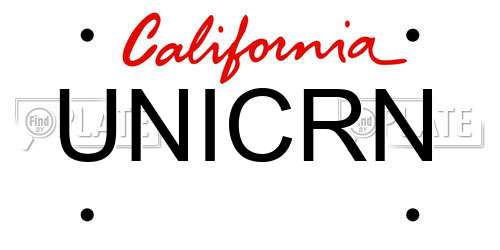 UNICRN California License Plate