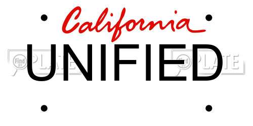 UNIFIED California License Plate
