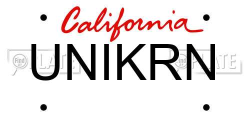 UNIKRN California License Plate