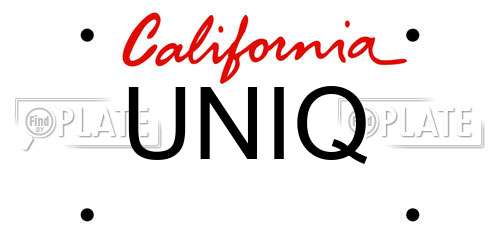 UNIQ California License Plate