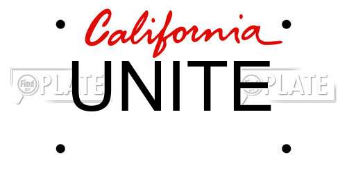 UNITE California License Plate
