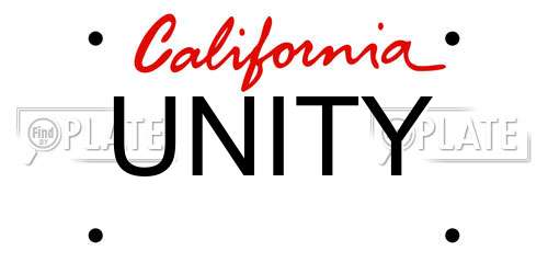 UNITY California License Plate