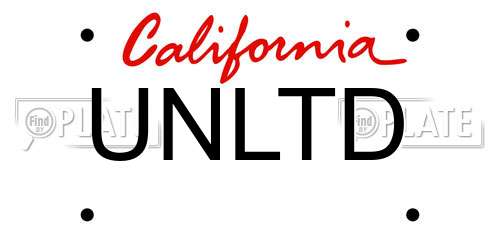 UNLTD California License Plate