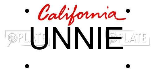 UNNIE California License Plate