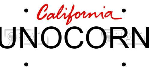 UNOCORN California License Plate