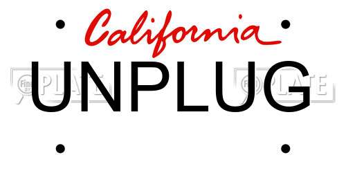 UNPLUG California License Plate