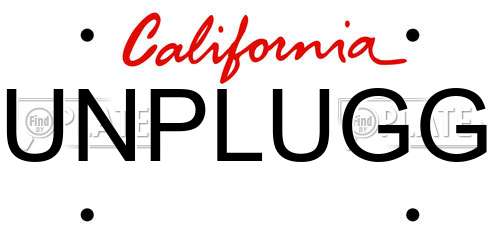 UNPLUGG California License Plate