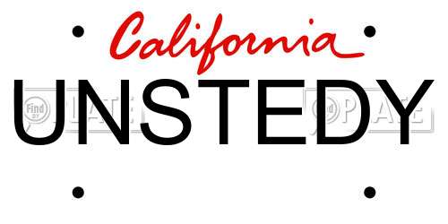 UNSTEDY California License Plate