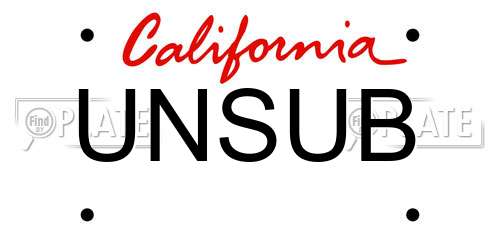 UNSUB California License Plate