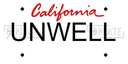UNWELL California License Plate
