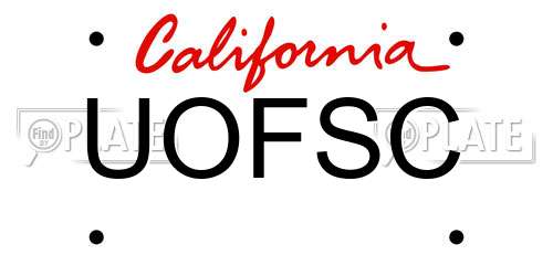 UOFSC California License Plate