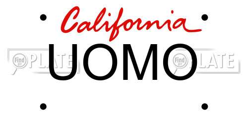 UOMO California License Plate